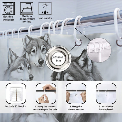 High-Definition Wolf-Themed Bathroom Décor Set