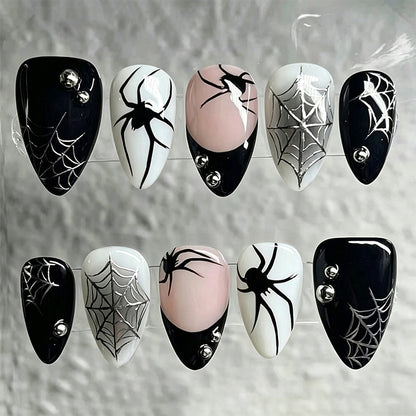 Creative nail art set with Halloween spider design Acalora