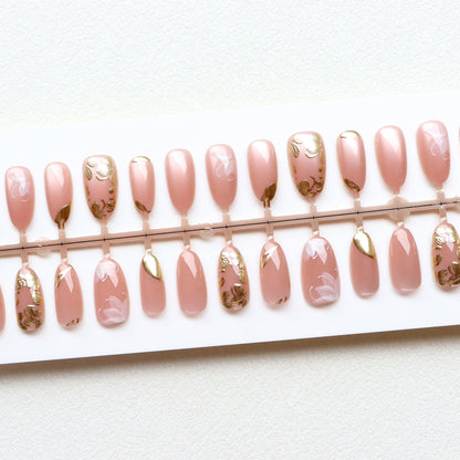 Luxury Floral Press-On Nail Art Set Acalora