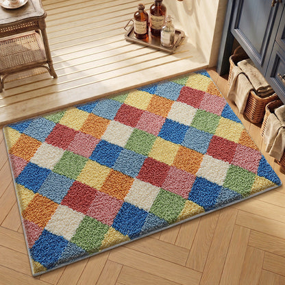 Textured Geometric Bath Rug