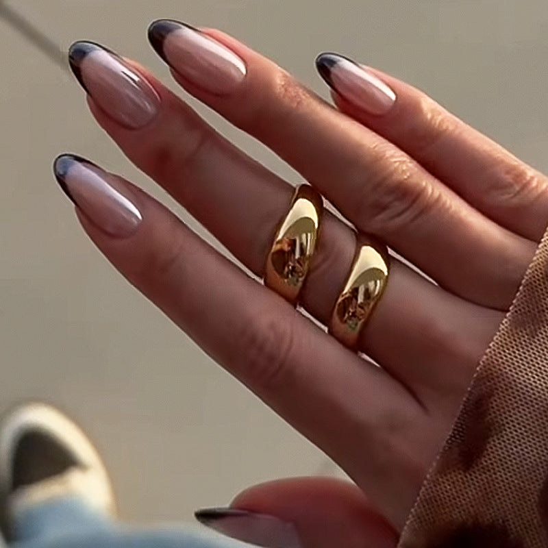Glamorous Press-On Nail Set with High-Shine Finish and Elegant French Tips Acalora
