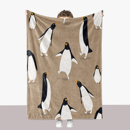 Penguin-Themed Plush Throw Blanket