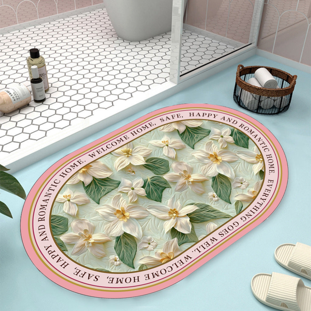 Floral Design Bath Mat