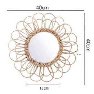 Wall mirror with wicker basket Acalora