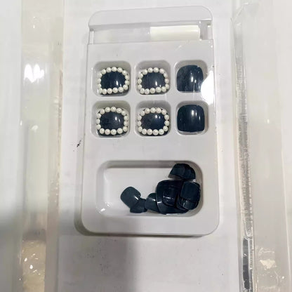 Decorative Press-On Nail Set with Pearl Accents Acalora