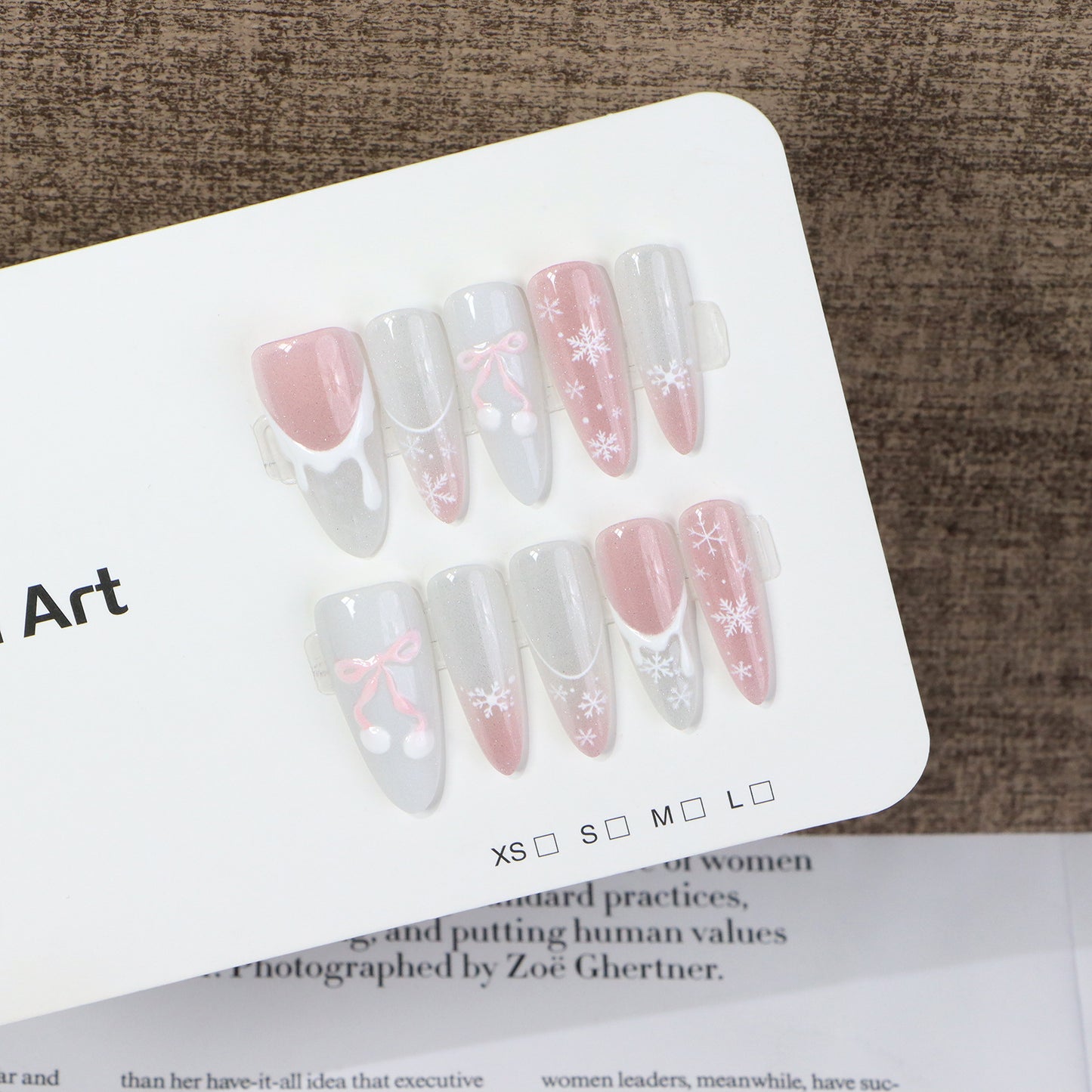 Artistic Press-On Nail Art Set with Seasonal Decor Acalora