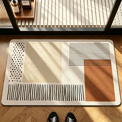 Abstract Geometric Design Bath Mat Acalora