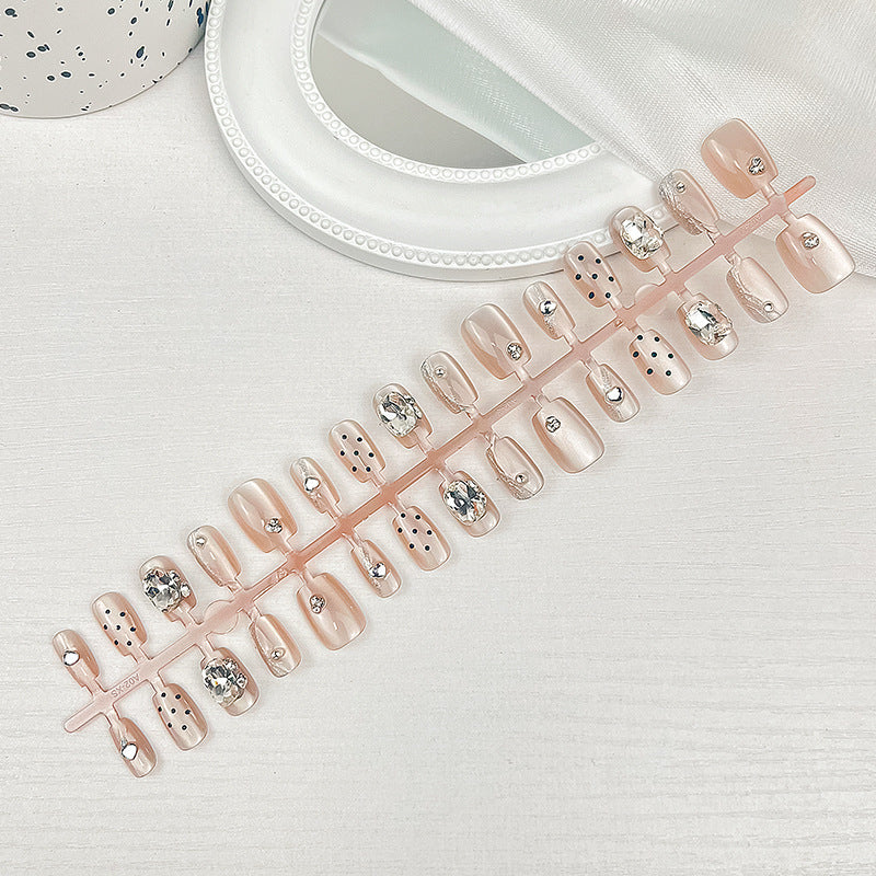 Premium Rhinestone-Decorated Press-On Nail Set Acalora