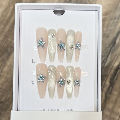 Star-Accent Press-On Nail Art Set Acalora