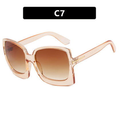 Women's oversized sunglasses in a modern square design with mirrored lenses Karnz