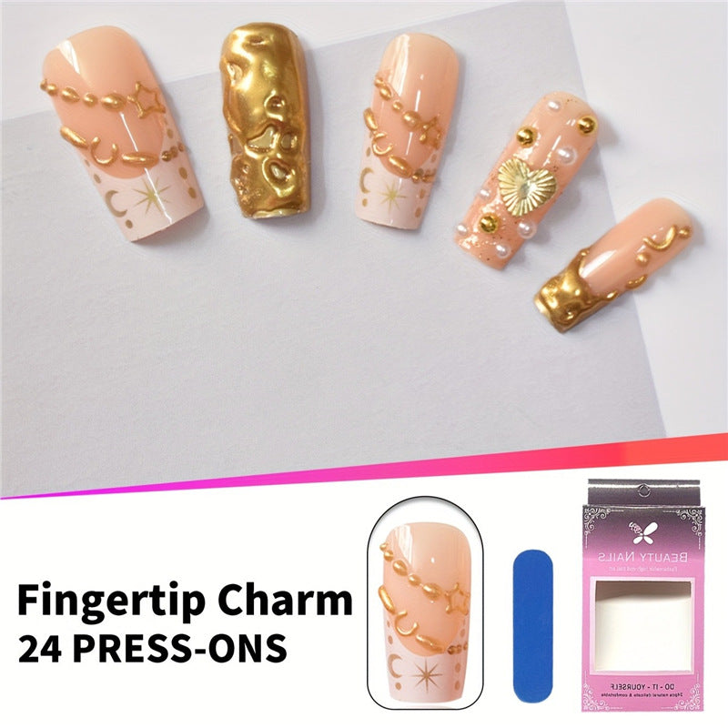 Decorative Gold Embellished Nail Art Kit Acalora