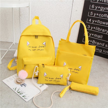 Cute Character Multi-Piece Backpack Set Acalora