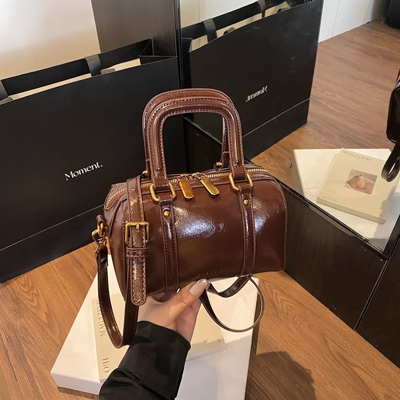 Soft Leather Handheld Satchel Acalora