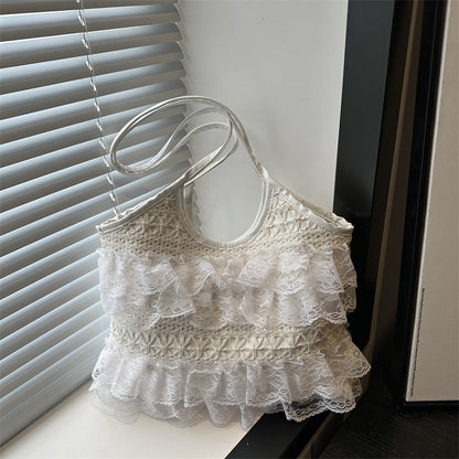 Ruffled Lace Crop Top Acalora