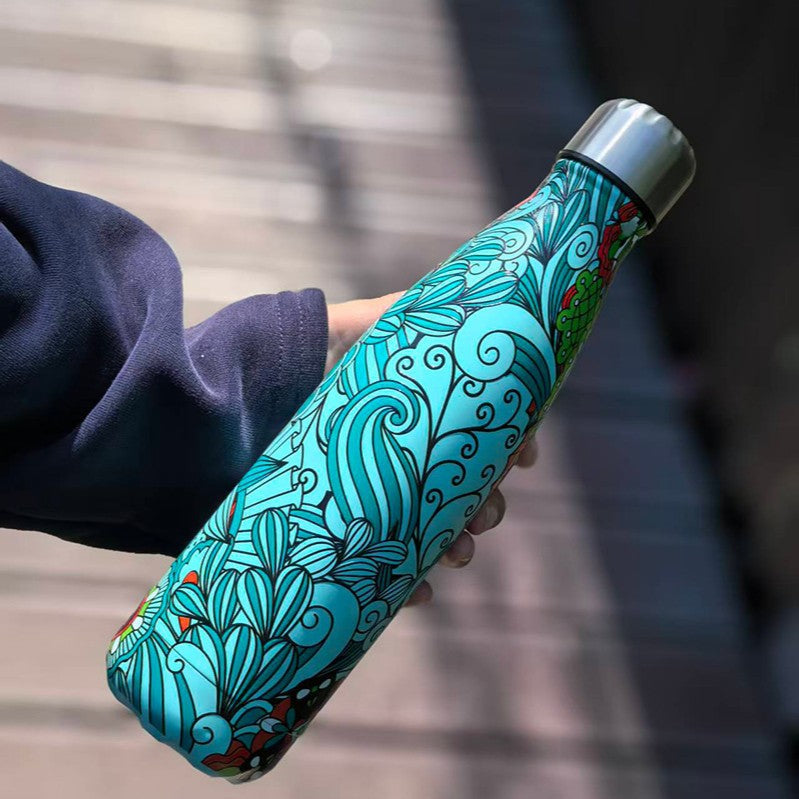 Unisex double-walled insulated bottle made of stainless steel with vacuum insulation and leak-proof screw cap Bowlift