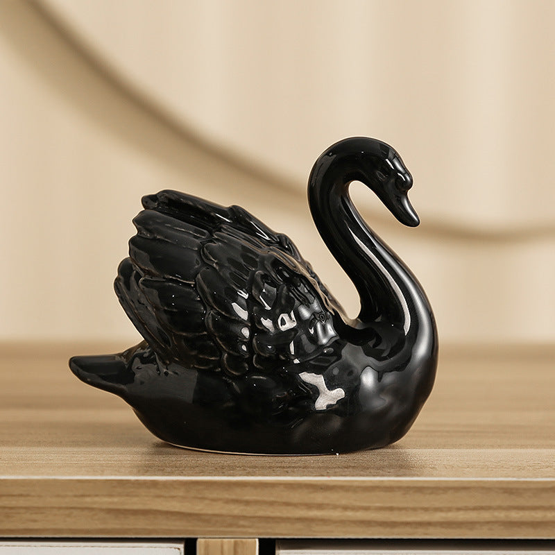 Elegant ceramic swan figure Acalora