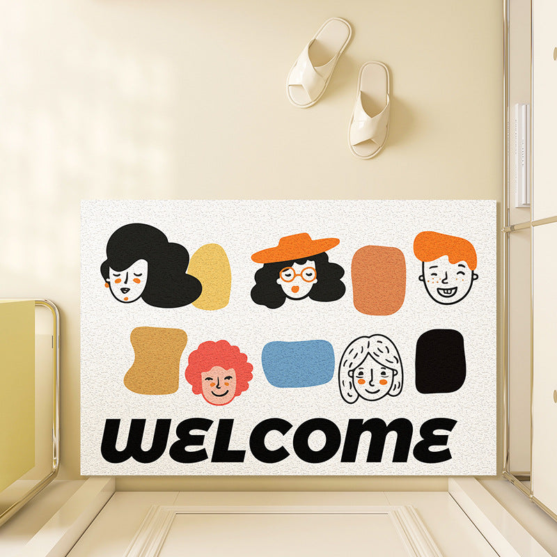 Playful Illustrated Welcome Mat