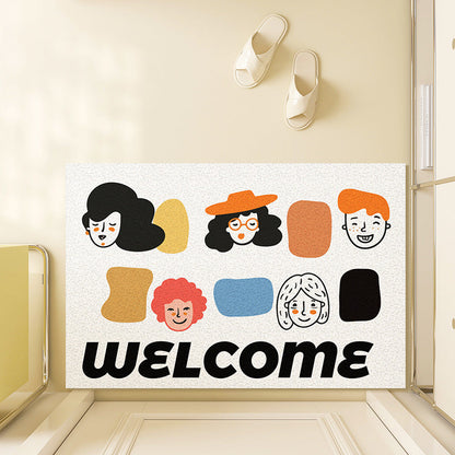 Playful Illustrated Welcome Mat
