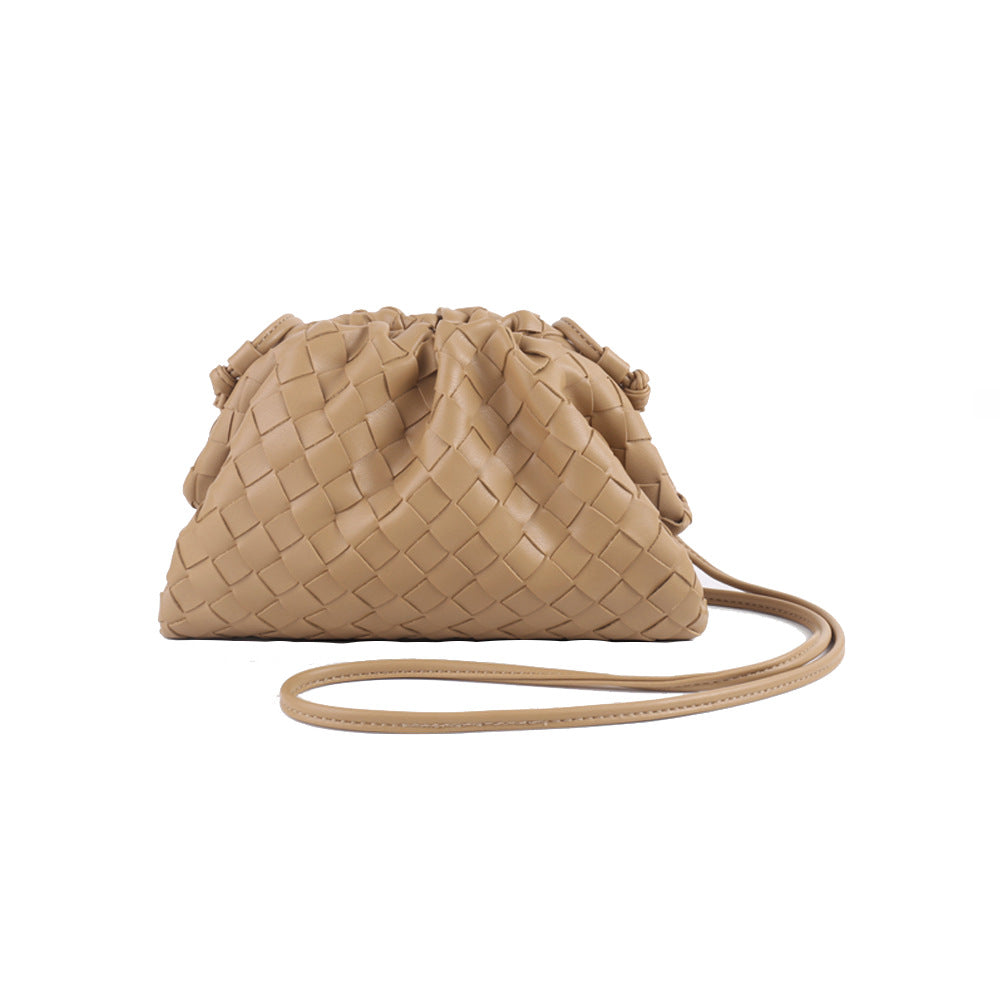 Elegant Woven Leather Bucket Bag Acalora