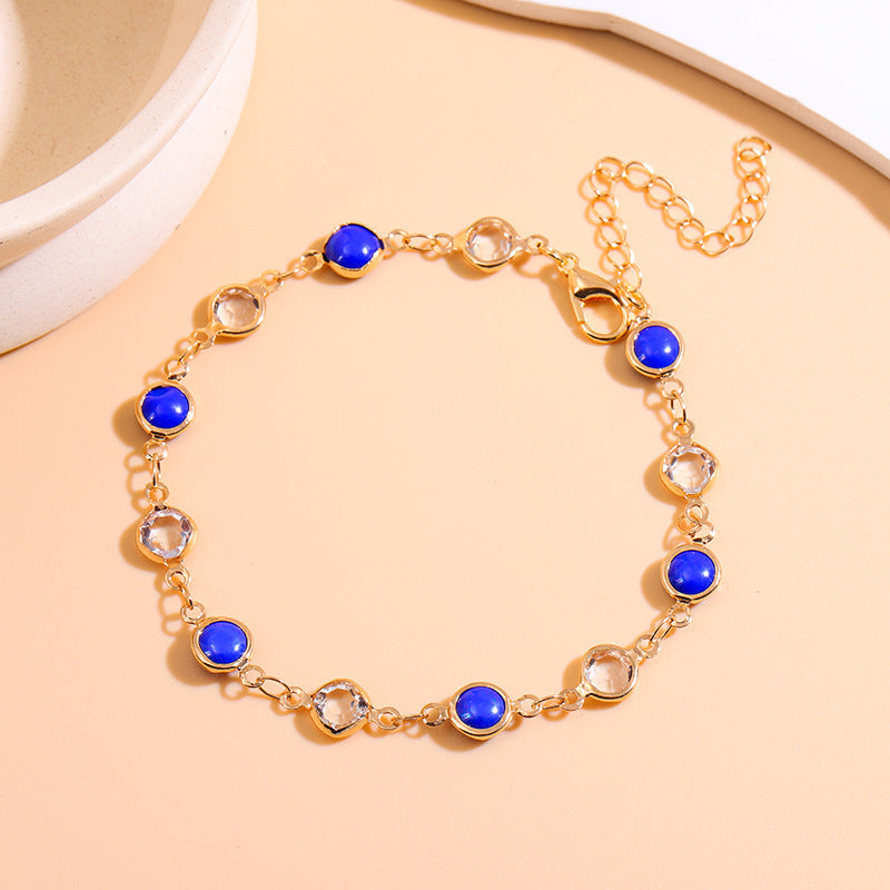 Elegant Beaded Charm Anklet Acalora