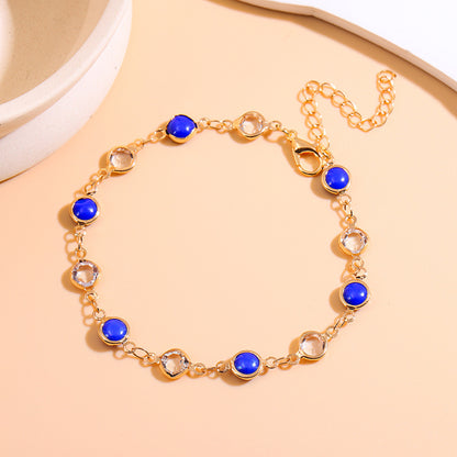 Elegant Beaded Charm Anklet Acalora