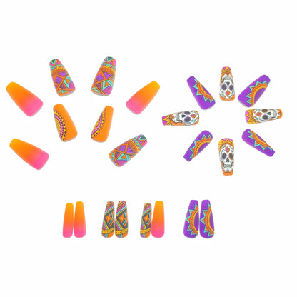 Creative skull design artificial nails Acalora