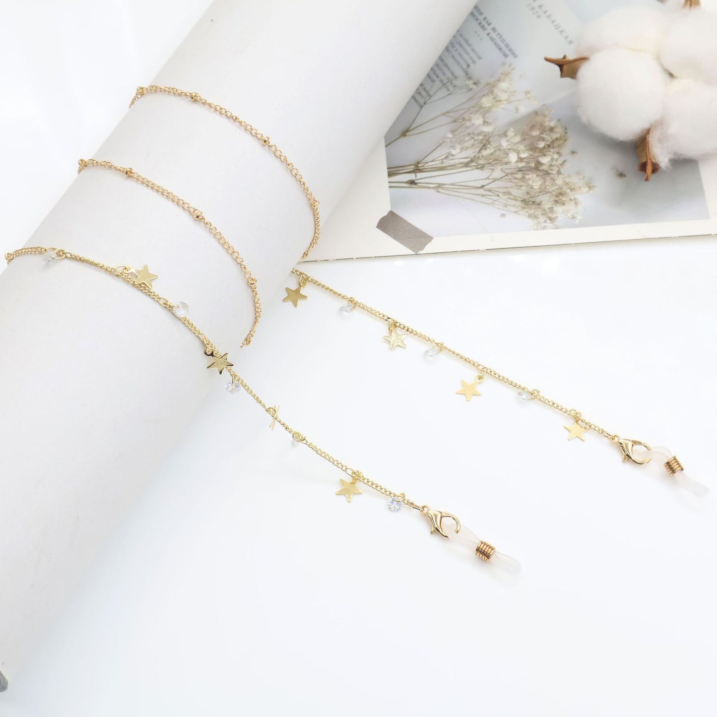 Cross-Embellished Eyewear Chain Acalora