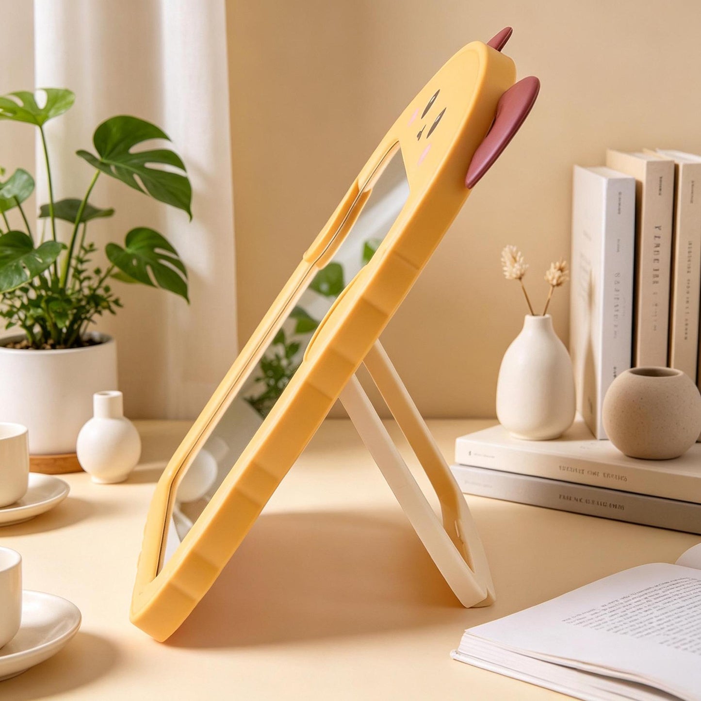 Cute Cat-Themed Desktop Makeup Mirror