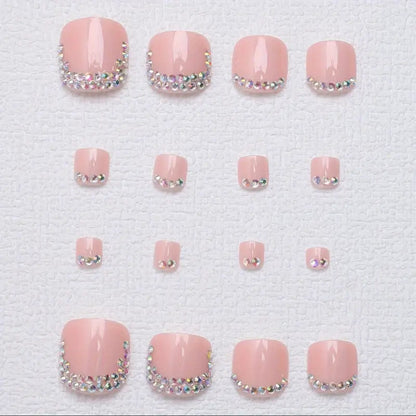 Rhinestone-Embellished Press-On Toenails Acalora