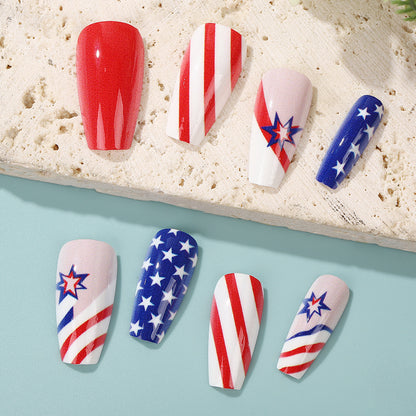 Artful nail tips in patriotic design Acalora
