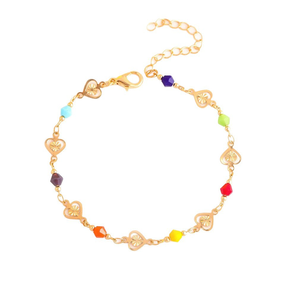 Colorful Heart Charm Bracelet Acalora
