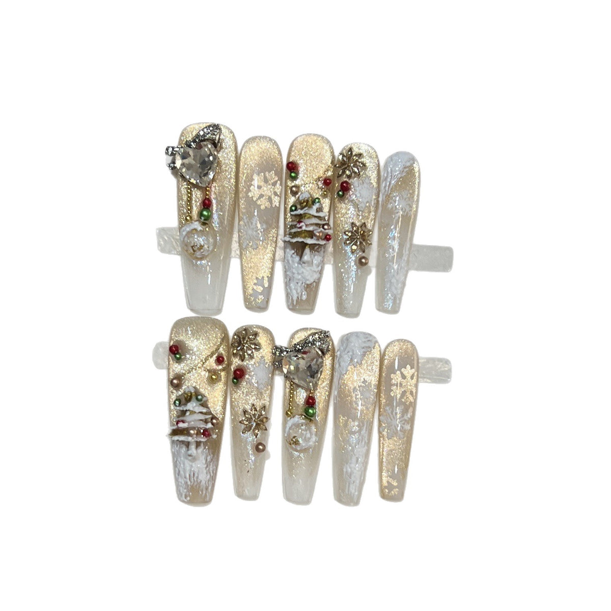 Festive Glamour Stiletto Press-On Nail Art Set Acalora