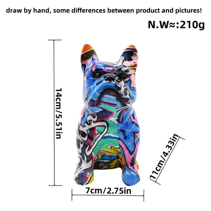 Creative bulldog figurine made of hand-painted resin Acalora