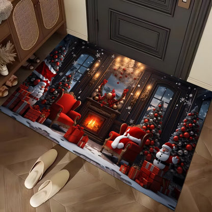 Festive Winter-Themed Entrance Mat