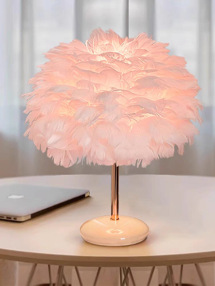 Feathered Decorative Table Lamp