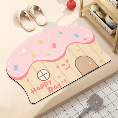 Playful Hamburger-Themed Bath Mat