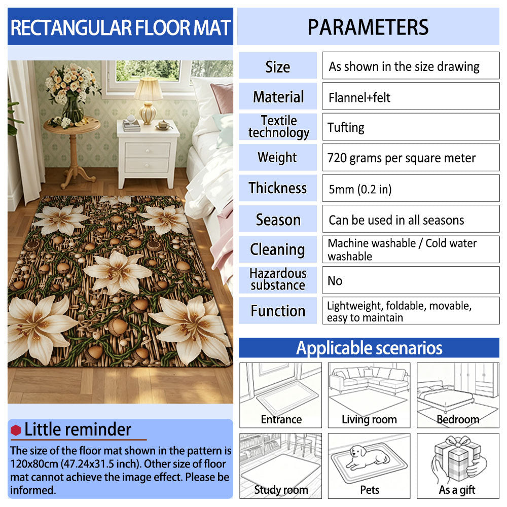Unisex Decorative Football-Themed Area Mat