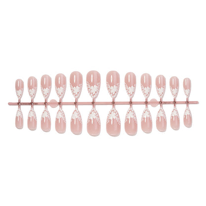 Elegant Decorative Press-On Nail Set with Floral Accents Acalora 1788495970