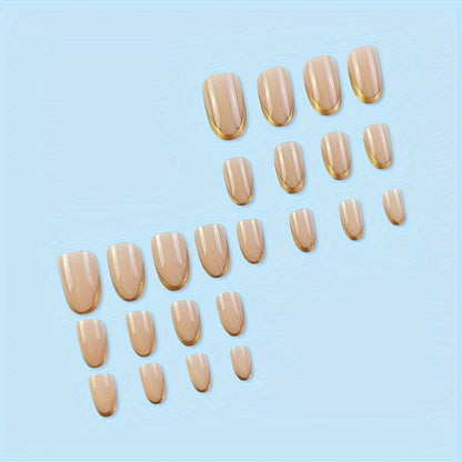 Elegant Glossy French Tip Nail Set Acalora