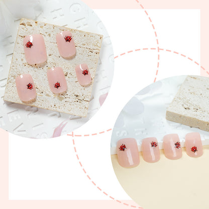 Artistic Ladybug Design Press-On Nail Set Acalora