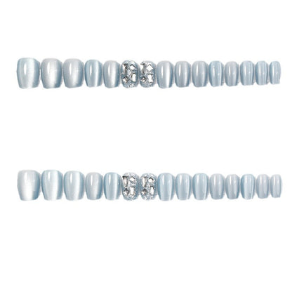 Premium Glossy Press-On Nail Set with Decorative Accents Acalora