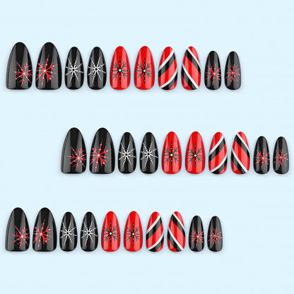 Acrylic Nail Set with Modern Geometric Design Acalora