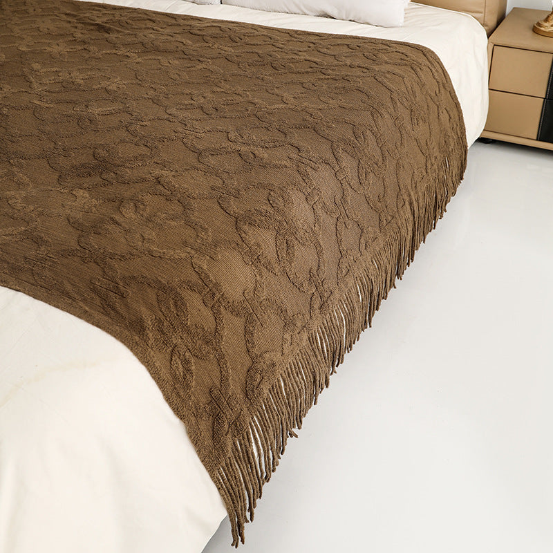 Decorative Fringe Throw Blanket