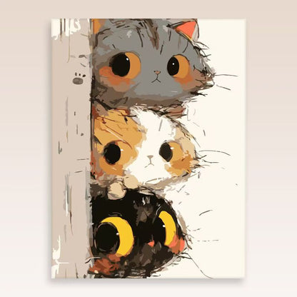 Whimsical Cat Portrait Wall Art