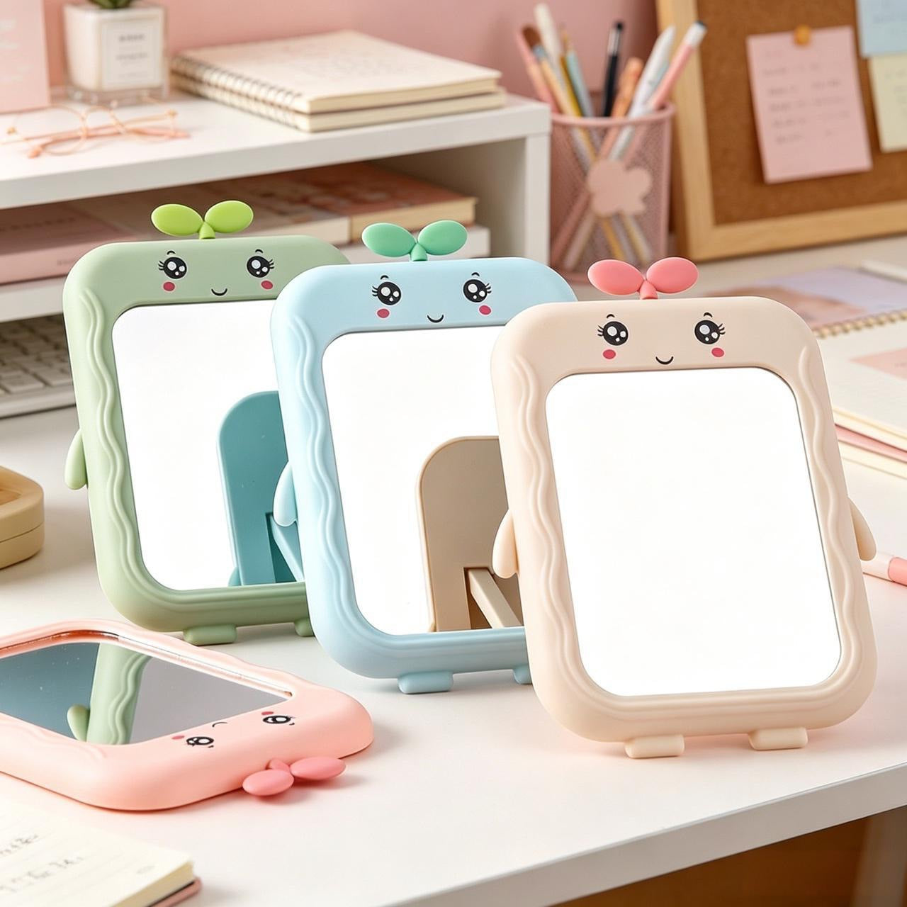 Cute Cartoon-Themed Handheld Mirror