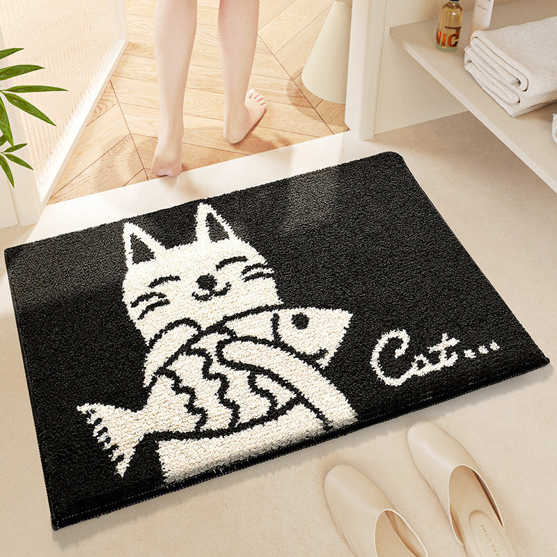 Cute Cartoon Bunny-Themed Bath Mat