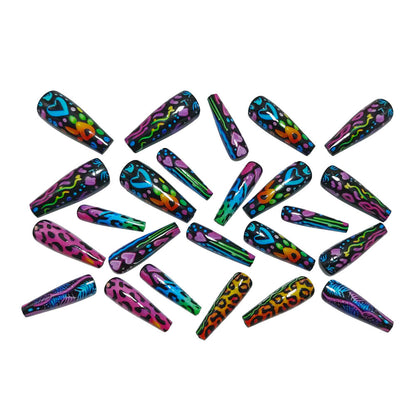 Nail art in colorful neon design Acalora