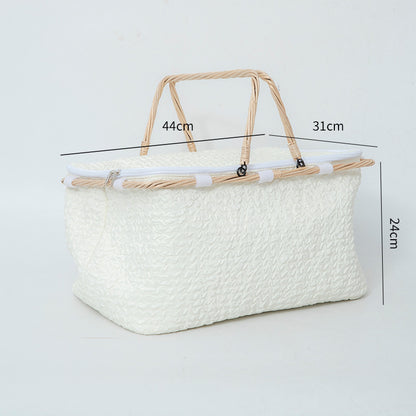 Practical basket with zipper and sturdy design
