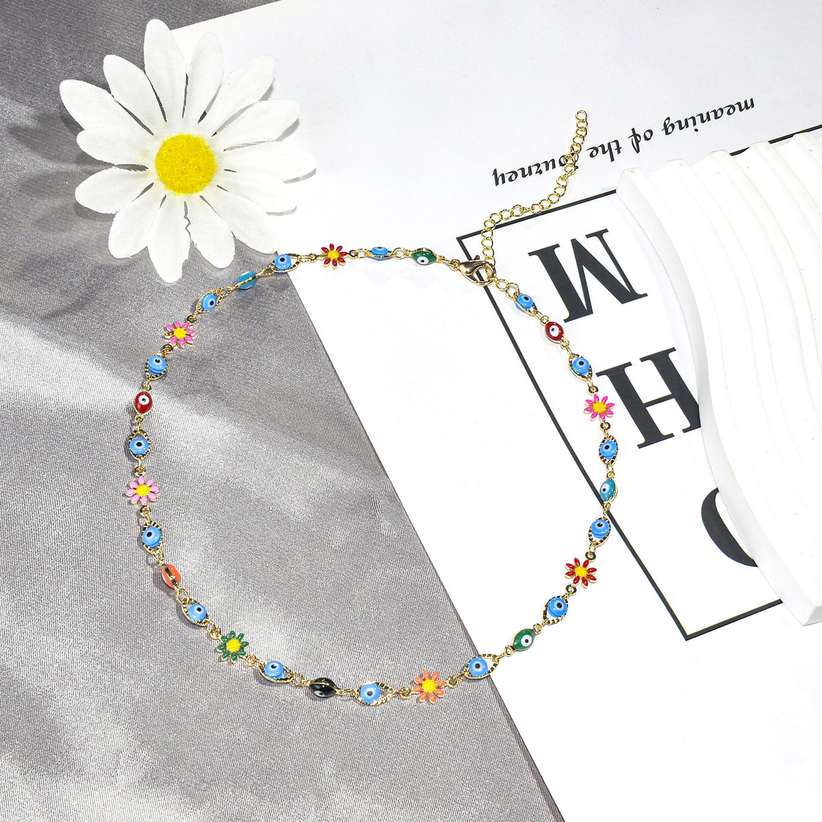 Colorful Evil Eye Charm Bracelet Acalora 1788164354