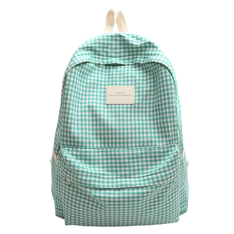 Checked Design Casual School Backpack Bowlift